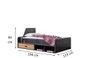 Hanah Home Cama individual Aktif antracita y marrón